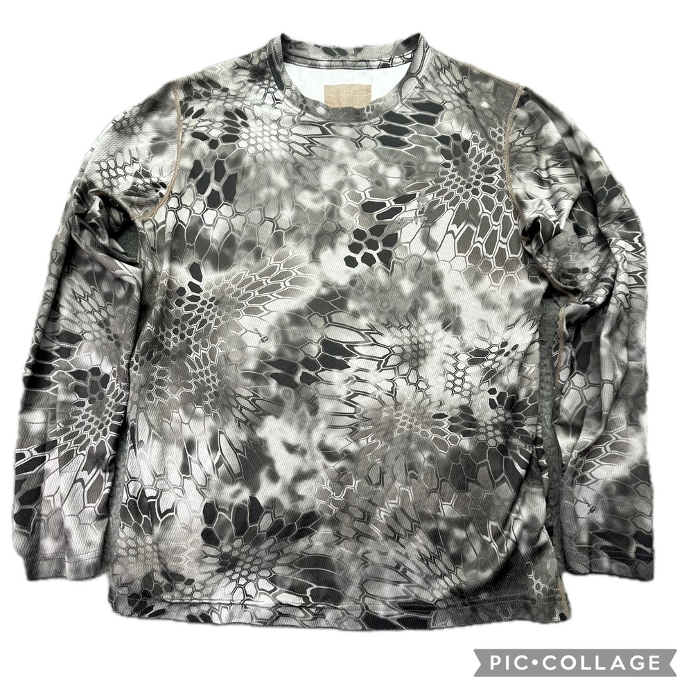 Kryptek RAID Camo Long‎ Sleeve Performance Shirt Men's Grey Black Snakeskin